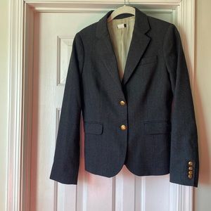 JCrew Factory Size 4 Gray Schoolboy Blazer with Gold Accents